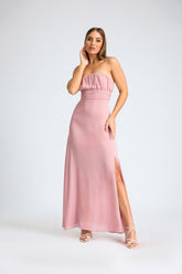 Slit & Sway Strapless Maxi